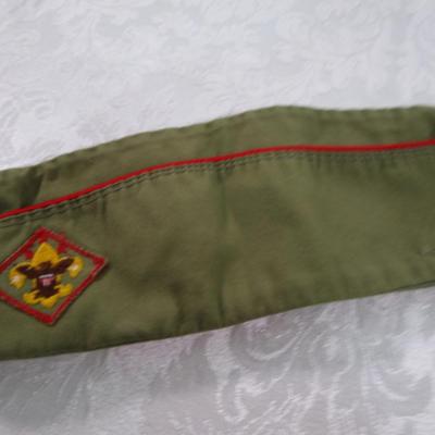 Vintage scout hat, embroidered neckerchief, & Scout Supplies