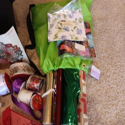 CHRISTMAS GIFT WRAP, RIBBON, COFFEE MUGS, ORNAMENTS AND MORE
