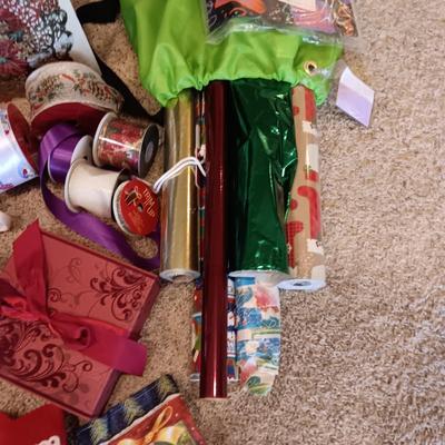 CHRISTMAS GIFT WRAP, RIBBON, COFFEE MUGS, ORNAMENTS AND MORE
