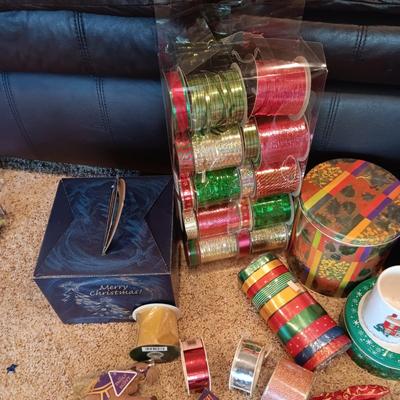 CHRISTMAS GIFT WRAP, RIBBON, COFFEE MUGS, ORNAMENTS AND MORE