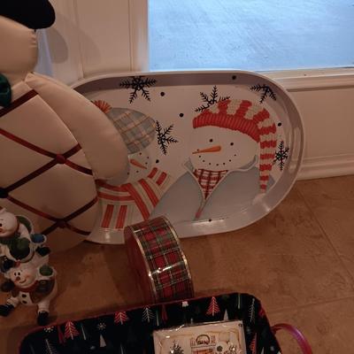 HOLIDAY MOTION SENSOR DOG, SNOWMAN CARD HOLDER, LINENS AND MORE