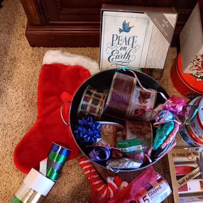 CHRISTMAS GIFT WRAP, RIBBON, TINS AND MORE
