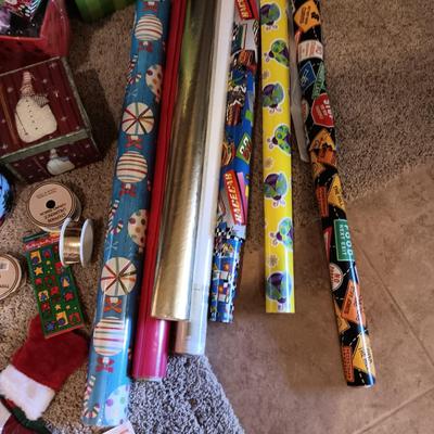 CHRISTMAS GIFT WRAP, RIBBON, TINS AND MORE