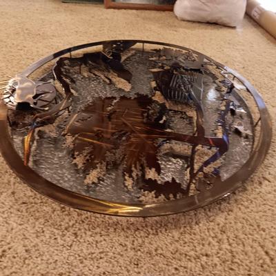 SIGNED STEEL LASER CUT WILDERNESS SCENE WALL HANGING