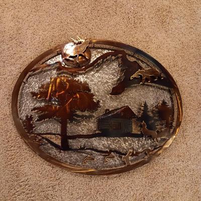SIGNED STEEL LASER CUT WILDERNESS SCENE WALL HANGING