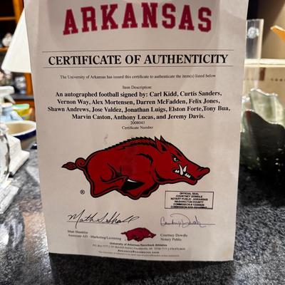Arkansas Razozback Autographed Basketball