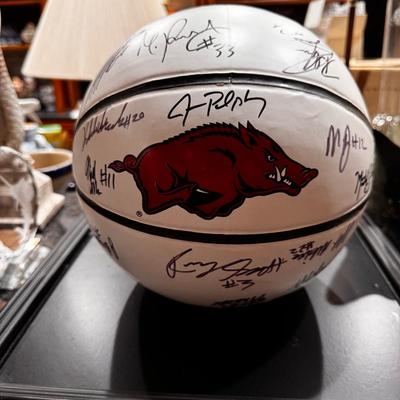 Arkansas Razozback Autographed Basketball
