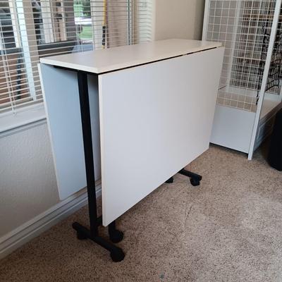 GATE LEG PROJECT TABLE ON CASTERS, AN ADJUSTABLE HEIGHT CHAIR, QUILTING & CUTTING BOARDS