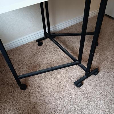 GATE LEG PROJECT TABLE ON CASTERS, AN ADJUSTABLE HEIGHT CHAIR, QUILTING & CUTTING BOARDS