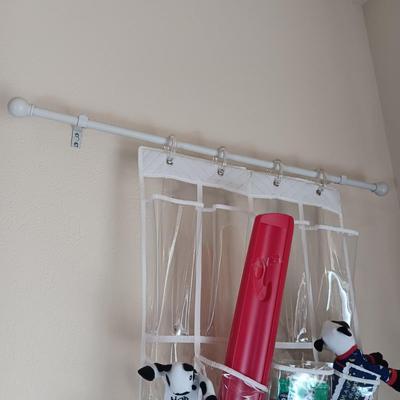 HANGING ORGANIZER FULL OF CRAFT AND SEWING SUPPLIES