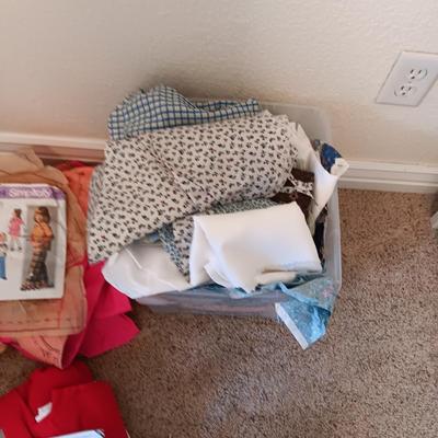 PARTIALLY COMPLETED SEWING PROJECTS AND SCRAP MATERRIAL