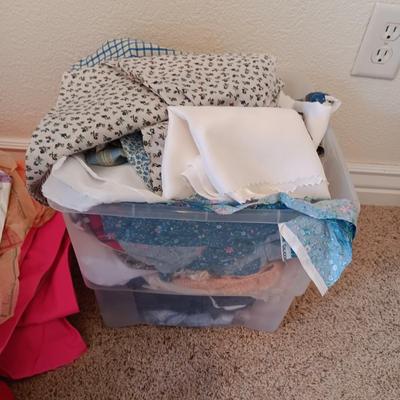 PARTIALLY COMPLETED SEWING PROJECTS AND SCRAP MATERRIAL