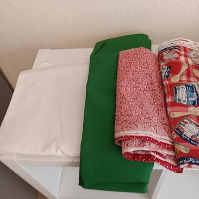VARIETY OF SEWING MATERIAL, 2 BABYQUILT KITS AND 2 THROW PILLOW FORMS