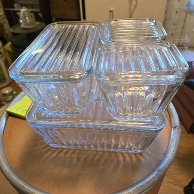 Vintage Anchor Hocking Fridge set