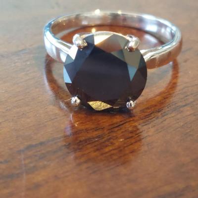 Natural black diamond 3 carat ring