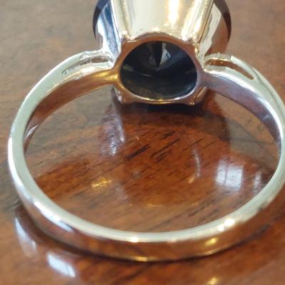 Natural black diamond 3 carat ring