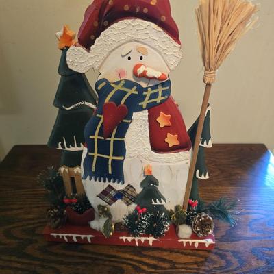 Snowman wooden figure
