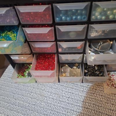 Sale Photo Thumbnail #579: misc beads see all photos, some drawers are open in some photos.