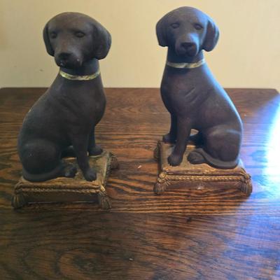 Heavy vintage pair or retriever dog bookends