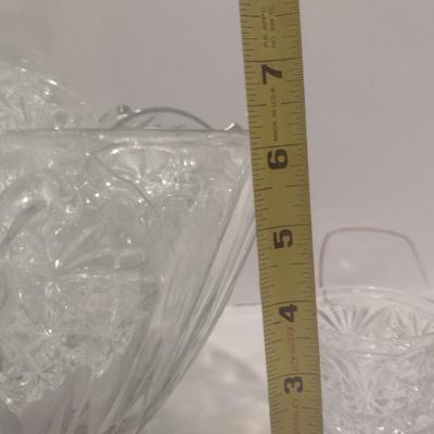 Glass Punch Bowl with Cups and Ladle