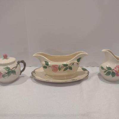 Vintage Franciscan Gravy Boat and Creamer and Covered Sugar Bowl