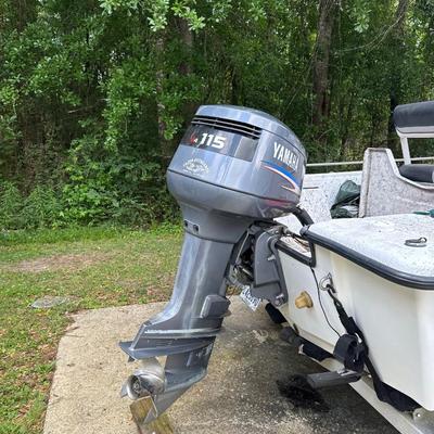 Sale Photo Thumbnail #7: 2003 Blazer Bay 18.5 foot fiber glass boat with 115 hp Yamaha 2 stroke engine with oil reservoir and new 2023 Minn Kota Terrova Trolling motor and starline drive on aluminum trailer. All in good working order.