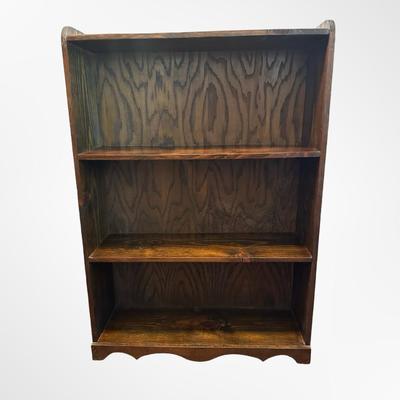 Solid Wood 3-Shelf Bookcase