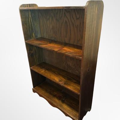 Solid Wood 3-Shelf Bookcase