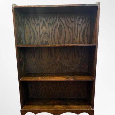 Solid Wood 3-Shelf Bookcase