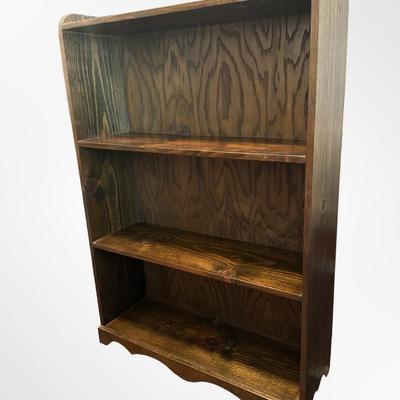 Solid Wood 3-Shelf Bookcase
