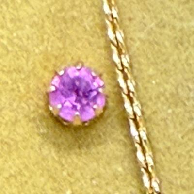 Gold-tone Neclace with Rose Quartz Pendant and Matching Earrings