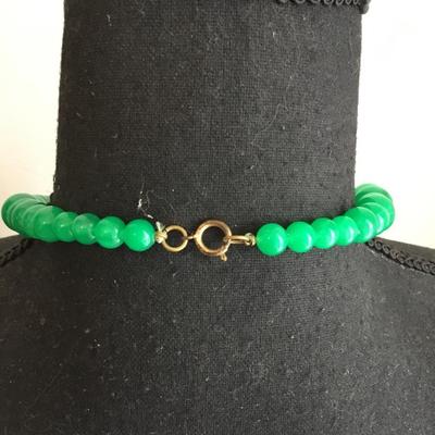 Vintage Napier chunky green beaded necklace