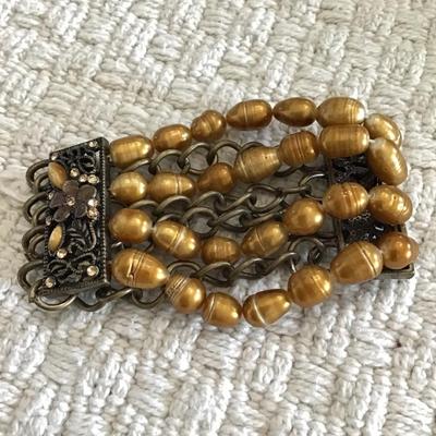 Bronze toned Baruch pearl bracelet