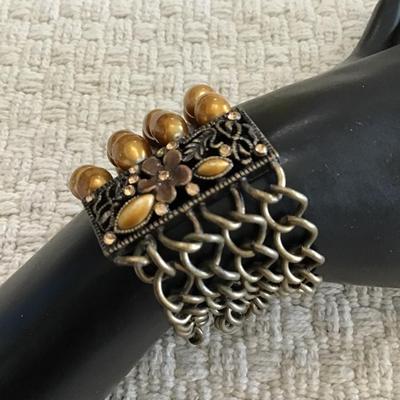 Bronze toned Baruch pearl bracelet