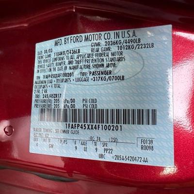 2004 Red Ford Mustang Convertible Anniversary Edition - 89k miles