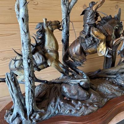 Vic Payne Bronze Sculpture “Train Wreck” - 30/35