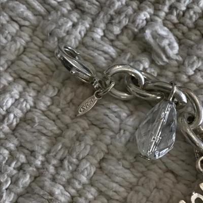 Avon silver tone snowflake charm bracelet