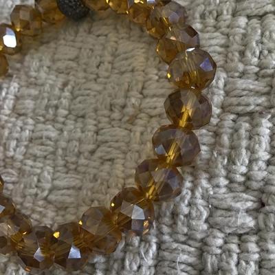 Faceted beaded stretch bracelet