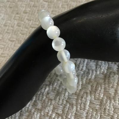 Faux MoonGlow beaded stretch bracelet