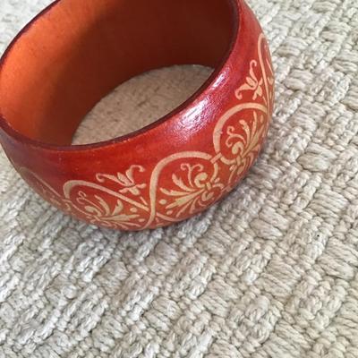 Wood bangle bracelet