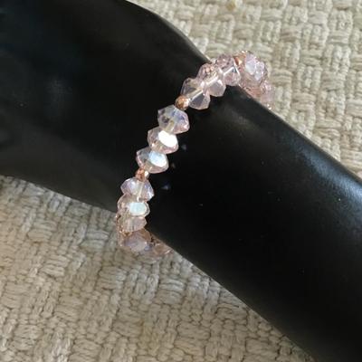 Pretty crystal beaded stretch bracelet