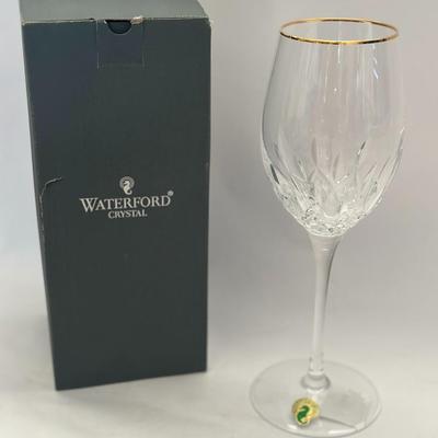 Waterford Crystal - Lismore Essence Gold Rimmed White Wine Glass
