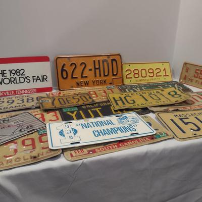 Collection of License Plates- Assorted States and Ages