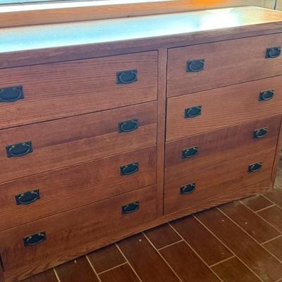 2 Mission Oak Dressers & Mission Oak Coffee Table