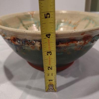 Pair of Glazed Pottery Bowls- Signed by Artists