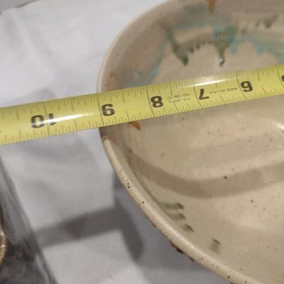 Pair of Glazed Pottery Bowls- Signed by Artists
