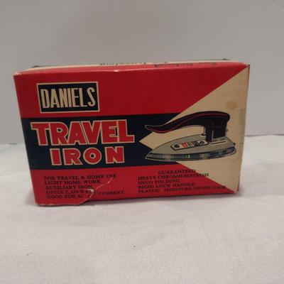 Vintage Daniels Travel Iron with Box