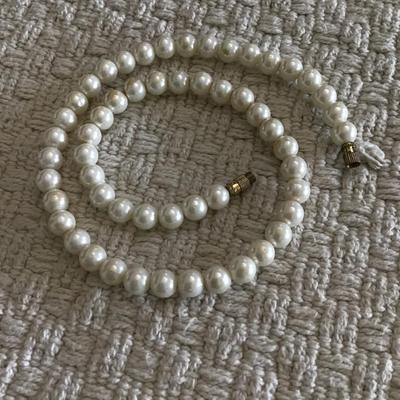 Faux pearl necklace