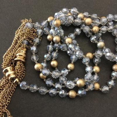 Beautiful, crystal tassel, necklace, scarf, necklace