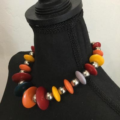 Vintage, multicolored statement, necklace